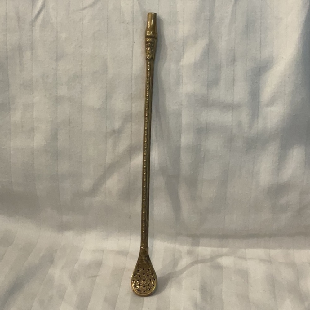 Antique Brass Yerba Maté Bombilla South American Drinking